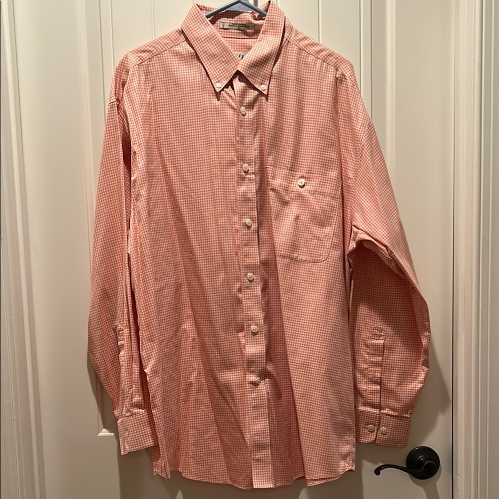 Men's Orvis Light Orange and white Checkered Shirt